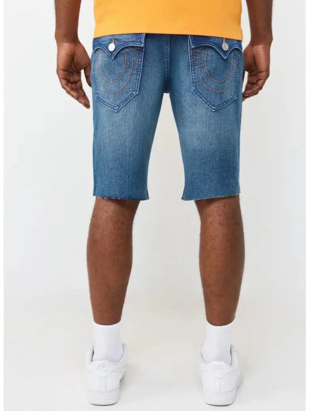 NWT New $124 True Religion Rocco Super T Flap Raw Hem Jean Shorts Size 31